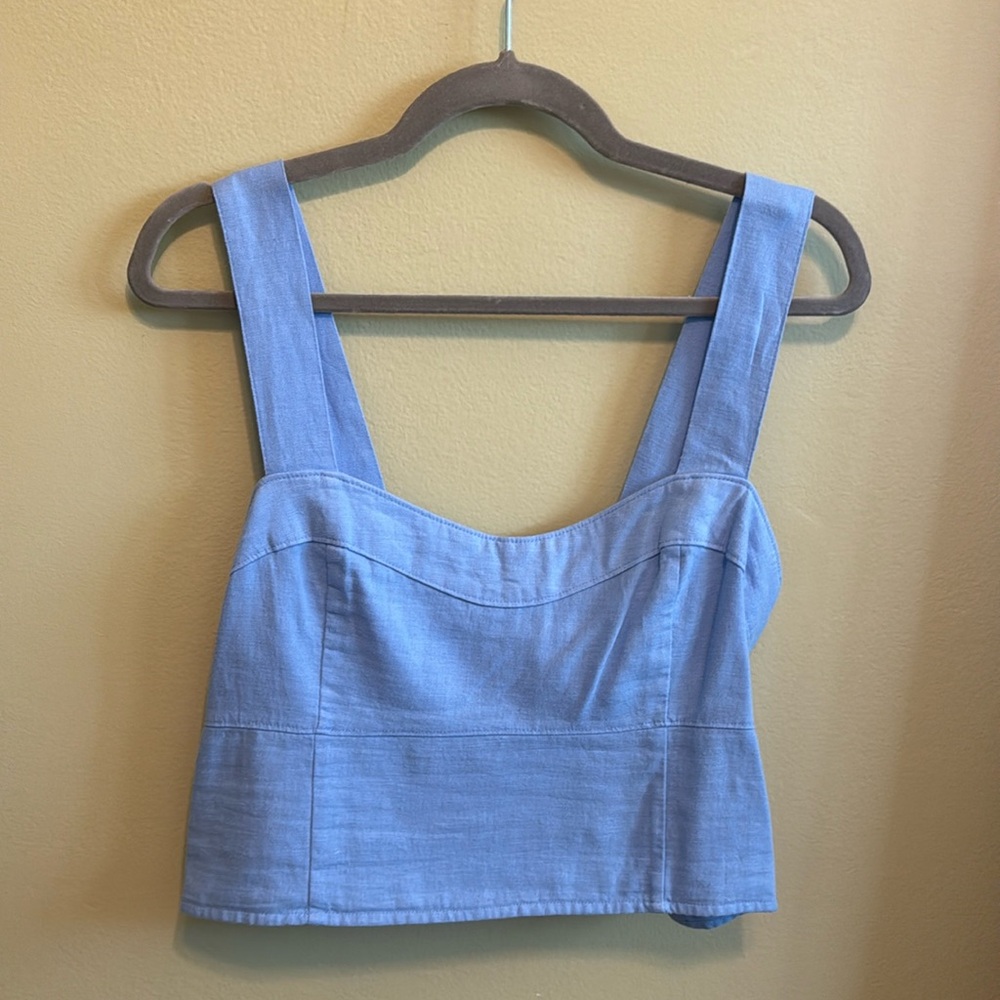 Abercrombie and Fitch blue linen top